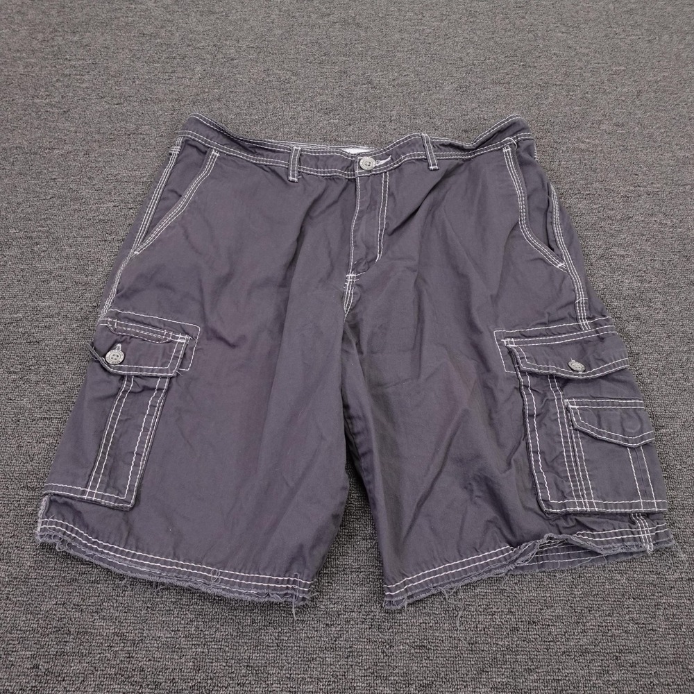 BKE Cargo Shorts Mens 36 Gray Ross 100% Cotton 11 Inseam Athletic Fit Casual